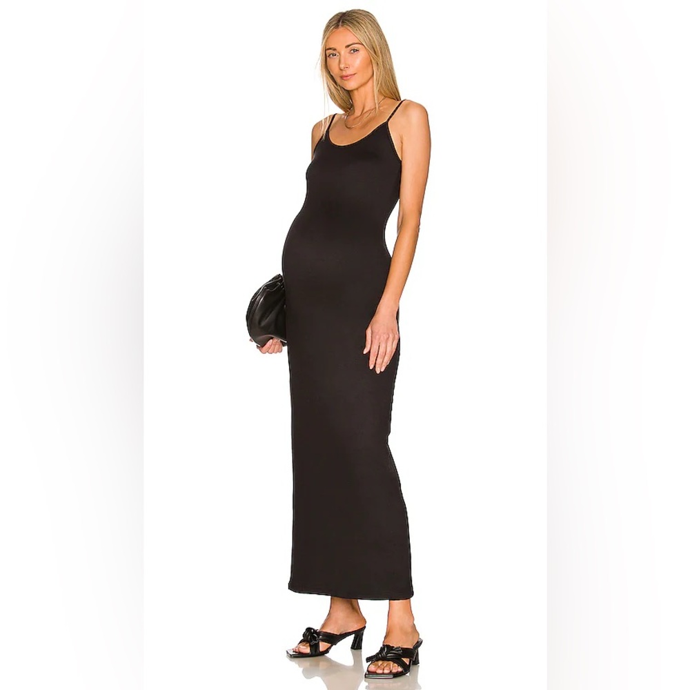 Black Sleeveless Spaghetti Strap Slip Maxi Dress